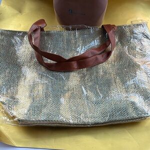 Stylish Gold and Brown Tote Bag